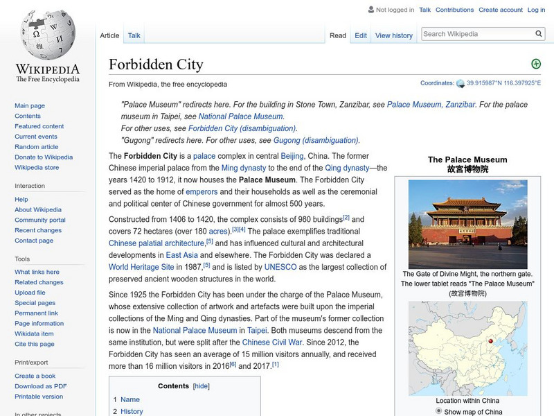 Wikipedia: Forbidden City Handout Wikipedia: Forbidden City Handout