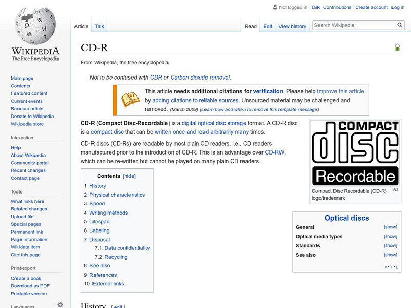 Wikipedia: Cd R Handout Wikipedia: Cd R Handout