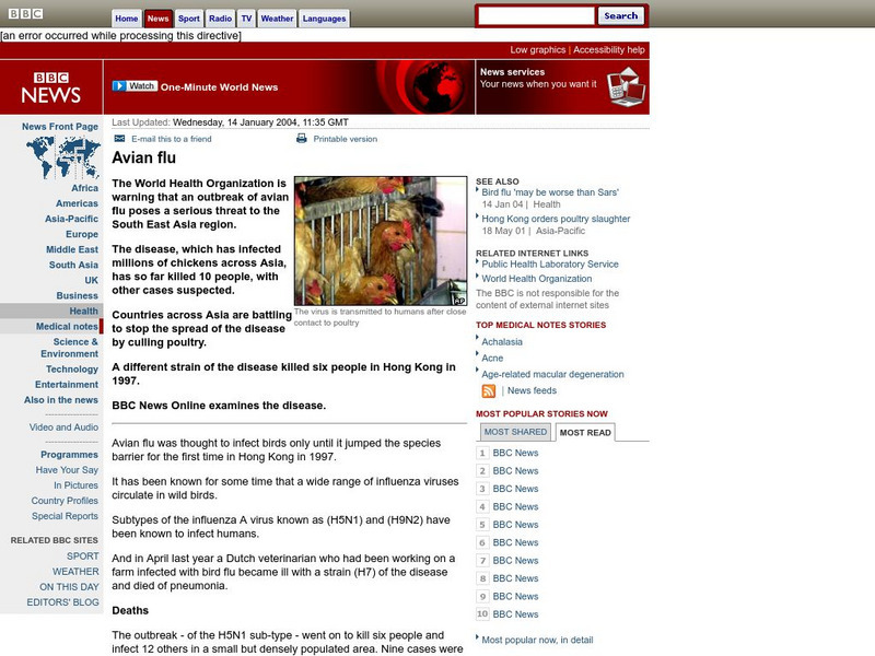 Bbc News: Avian Flu (Bird Flu) Article Bbc News: Avian Flu (Bird Flu) Article