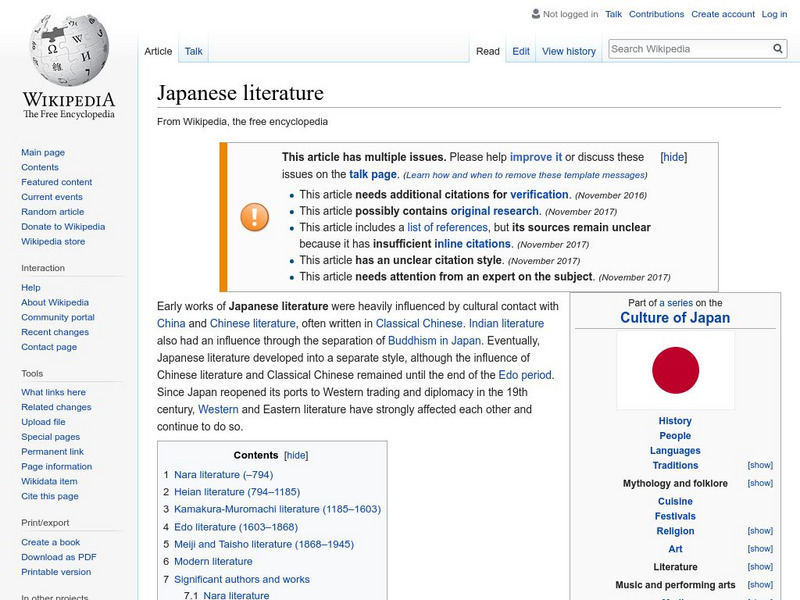 Wikipedia: Japanese Literature Handout Wikipedia: Japanese Literature Handout