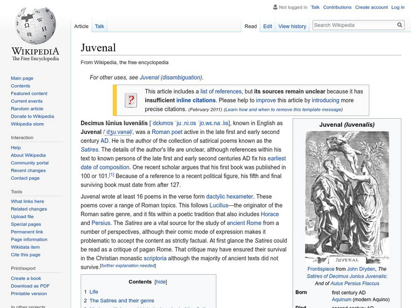 Wikipedia: Juvenal Handout Wikipedia: Juvenal Handout