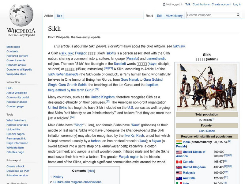 Wikipedia: Sikh Handout