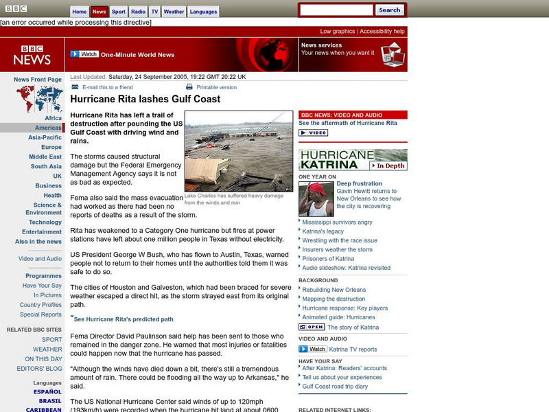 Bbc News: Hurricane Rita Lashes Gulf Coast Handout Bbc News: Hurricane Rita Lashes Gulf Coast Handout