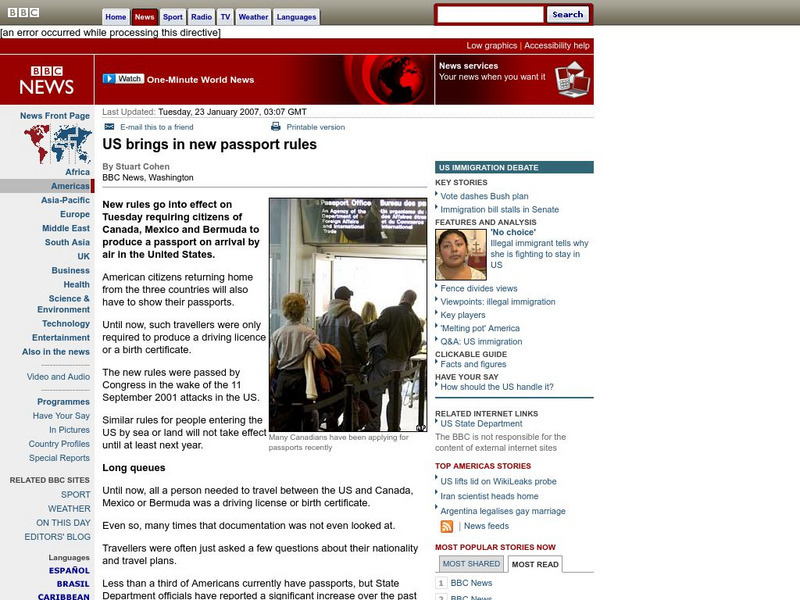 Bbc: Us Brings in New Passport Rules Article Bbc: Us Brings in New Passport Rules Article