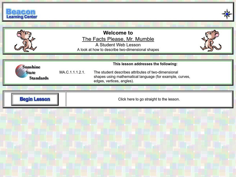 Beacon Learning Center: The Facts Please, Mr. Mumble Unit Plan Beacon Learning Center: The Facts Please, Mr. Mumble Unit Plan