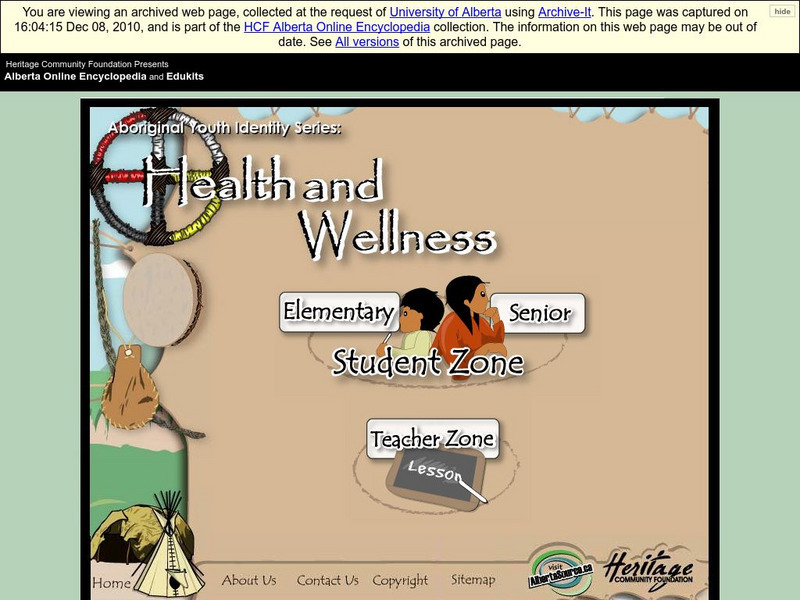 Alberta Online Encyclopedia: Aboriginal Youth Identity Series: Health and Wellness Activity Alberta Online Encyclopedia: Aboriginal Youth Identity Series: Health and Wellness Activity