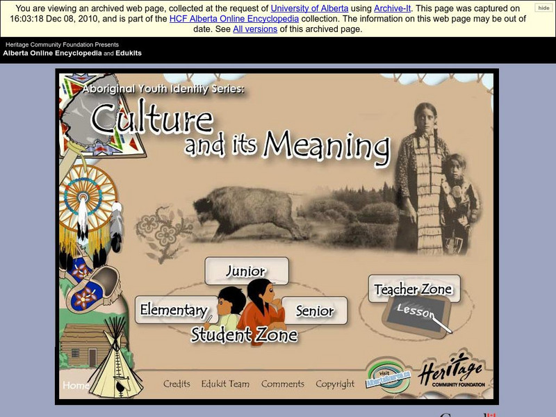 Alberta Online Encyclopedia: Aboriginal Culture and Its Meaning/student Zone Activity Alberta Online Encyclopedia: Aboriginal Culture and Its Meaning/student Zone Activity