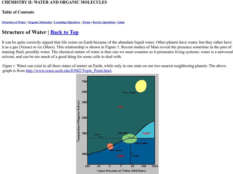 Online Biology Book: Chemistry Ii: Water and Organic Molecules eBook