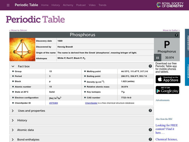 Chemical Society: Phosphorous Handout Chemical Society: Phosphorous Handout