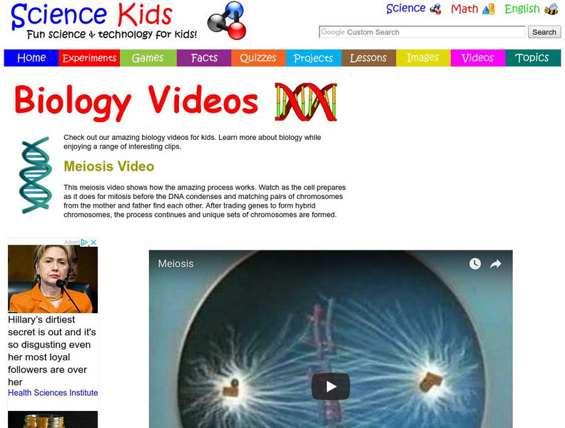 Science Kids: Biology Videos: Meiosis Video Instructional Video Science Kids: Biology Videos: Meiosis Video Instructional Video