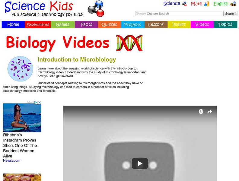 Science Kids: Biology Videos: Introduction to Microbiology Instructional Video