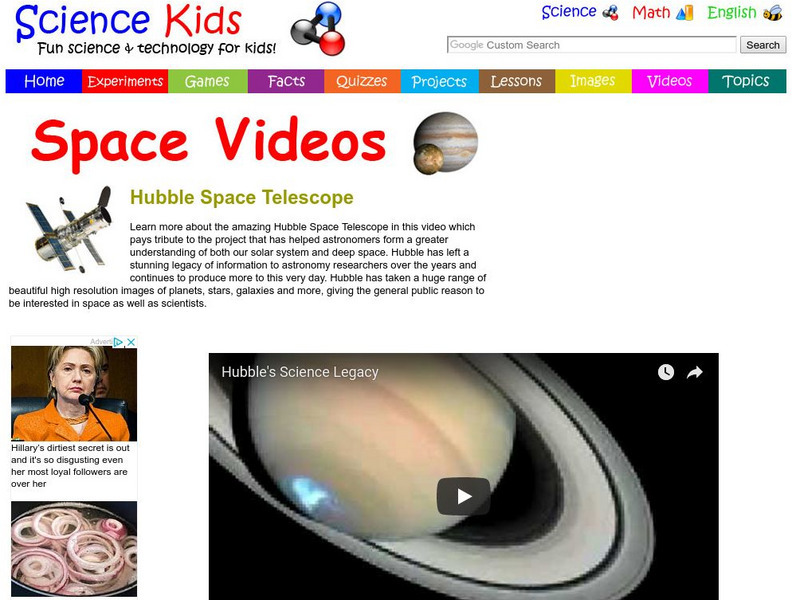 Science Kids: Space Videos: Hubble Space Telescope Instructional Video Science Kids: Space Videos: Hubble Space Telescope Instructional Video