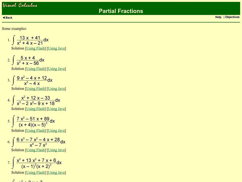 Math Archives: Partial Fractions Activity Math Archives: Partial Fractions Activity
