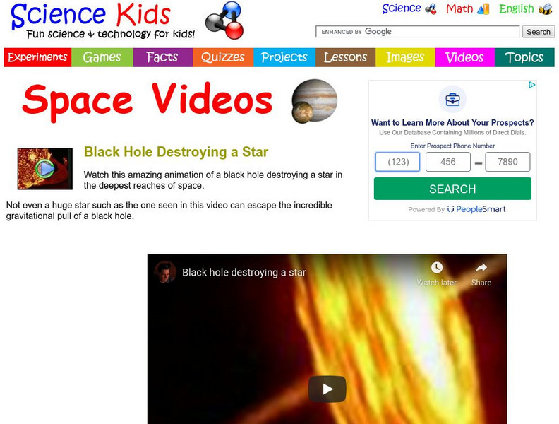 Science Kids: Space Videos: Black Hole Destroying a Star Instructional Video Science Kids: Space Videos: Black Hole Destroying a Star Instructional Video