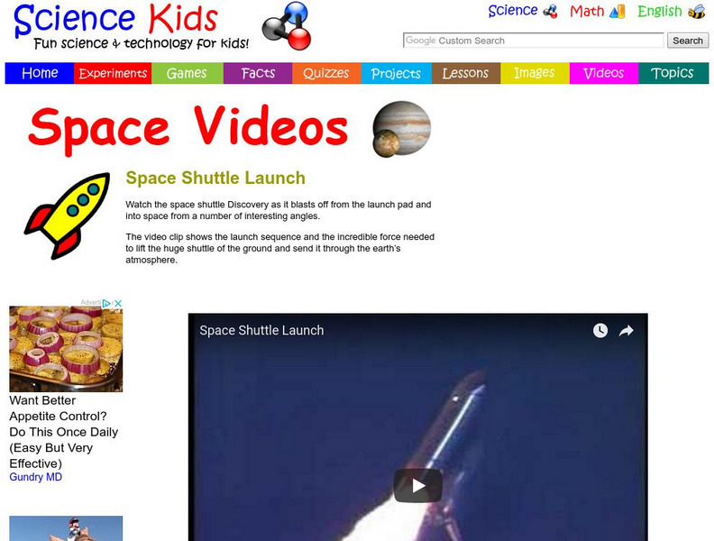 Science Kids: Space Videos: Space Shuttle Launch Instructional Video