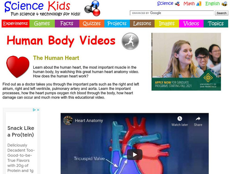 Science Kids: Human Body Videos: The Human Heart Instructional Video
