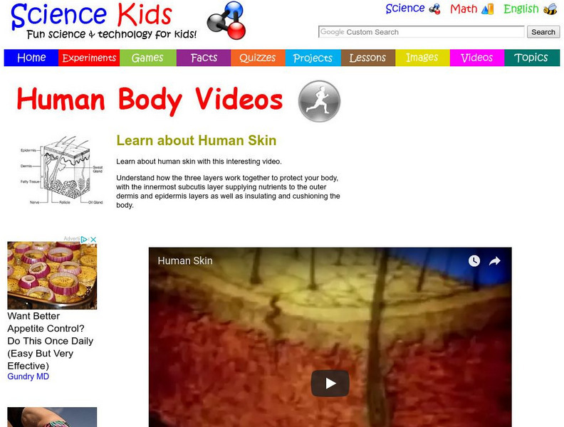 Science Kids: Human Body Videos: Learn About Human Skin Instructional Video