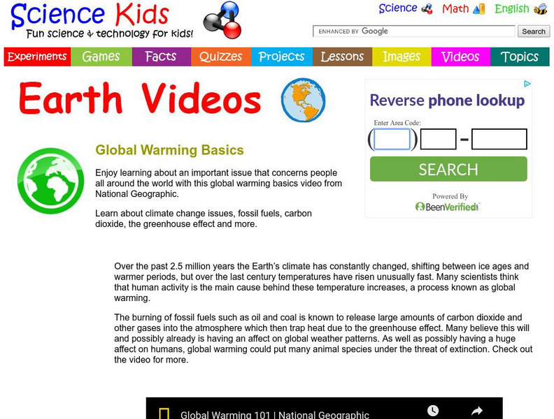 Science Kids: Earth Videos: Global Warming Basics Instructional Video Science Kids: Earth Videos: Global Warming Basics Instructional Video