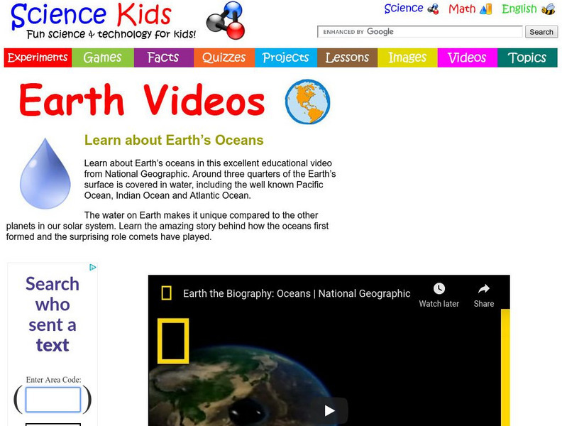 Science Kids: Earth Videos: Learn About Earth's Oceans Instructional Video Science Kids: Earth Videos: Learn About Earth's Oceans Instructional Video