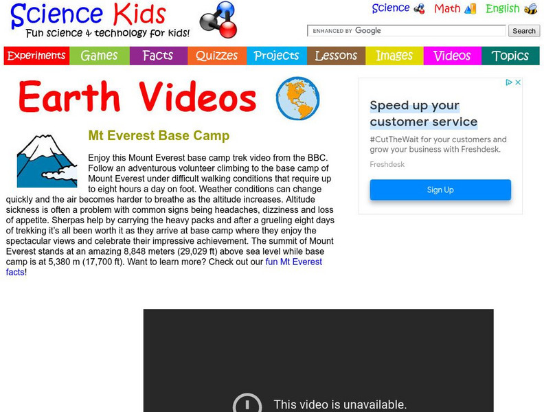 Science Kids: Earth Videos: Mt Everest Base Camp Instructional Video