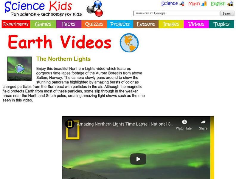 Science Kids: Earth Videos: The Northern Lights Instructional Video Science Kids: Earth Videos: The Northern Lights Instructional Video