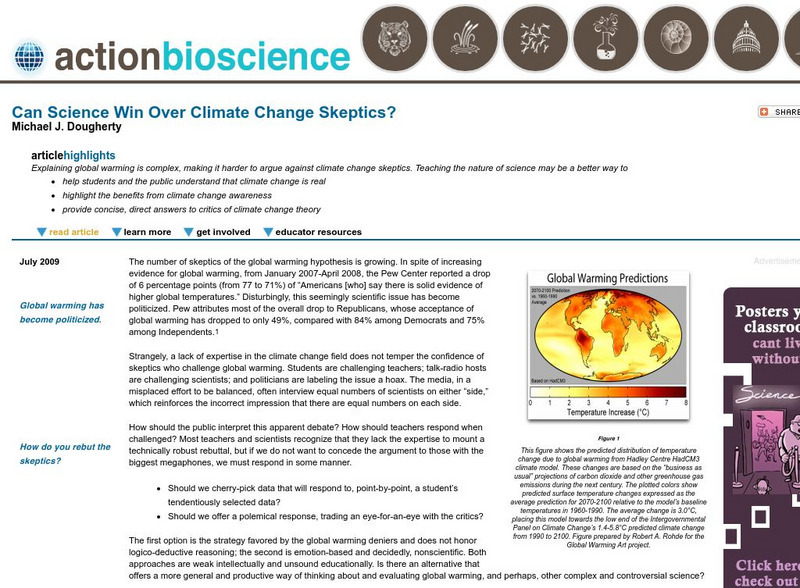 Action Bioscience: Can Science Win Over Climate Change Skeptics? Article Action Bioscience: Can Science Win Over Climate Change Skeptics? Article