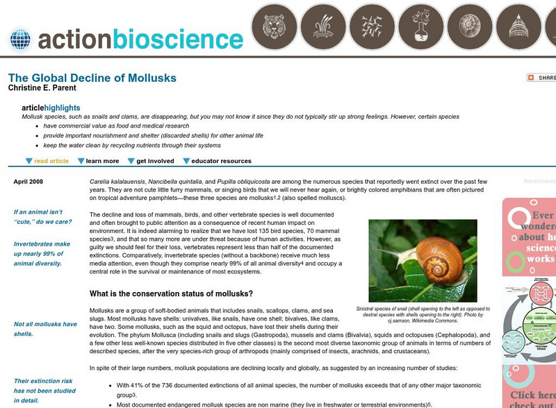 Action Bioscience: The Global Decline of Mollusks Article Action Bioscience: The Global Decline of Mollusks Article