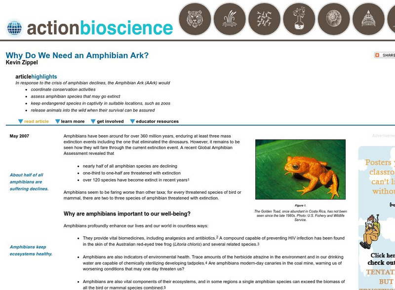 Action Bioscience: Why Do We Need an Amphibian Ark? Article Action Bioscience: Why Do We Need an Amphibian Ark? Article