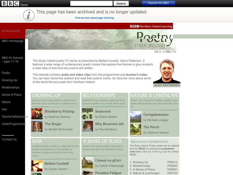 Bbc: Poetry Study Ireland Activity