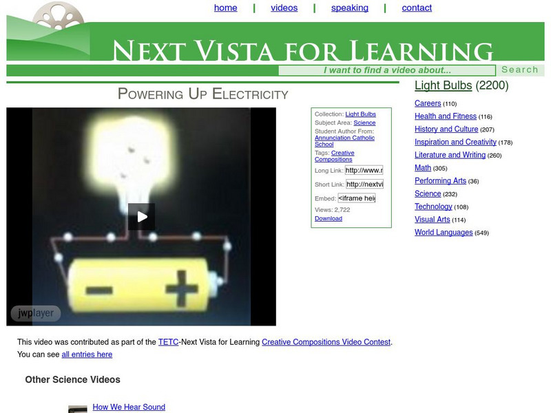 Next Vista for Learning: Powering Up Electricity Instructional Video Next Vista for Learning: Powering Up Electricity Instructional Video