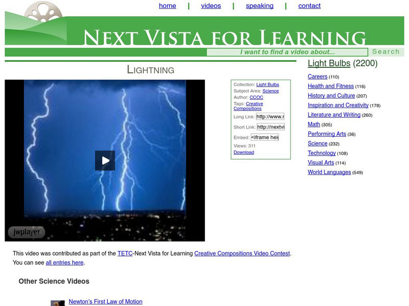 Next Vista for Learning: Lightning Instructional Video Next Vista for Learning: Lightning Instructional Video