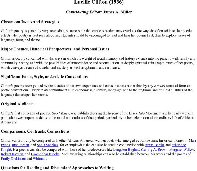 Teaching Clifton: Classroom Issues & Strategies Unit Plan Teaching Clifton: Classroom Issues & Strategies Unit Plan
