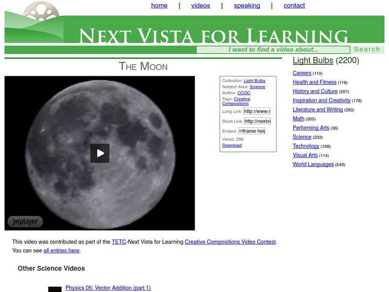 Next Vista for Learning: The Moon Instructional Video Next Vista for Learning: The Moon Instructional Video