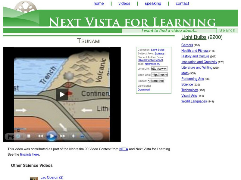 Next Vista for Learning: Tsunami Instructional Video Next Vista for Learning: Tsunami Instructional Video