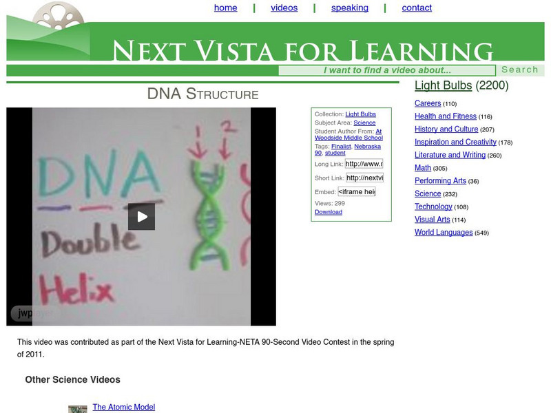 Next Vista for Learning: Dna Structure Instructional Video Next Vista for Learning: Dna Structure Instructional Video