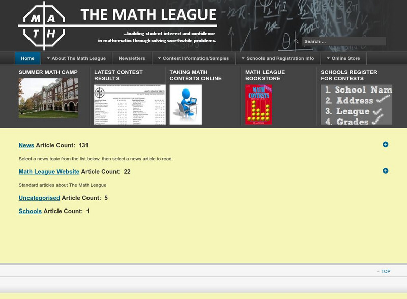 The Math League: Integers Activity The Math League: Integers Activity