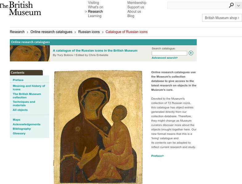 British Museum: Catalogue of the Russian Icons Website British Museum: Catalogue of the Russian Icons Website