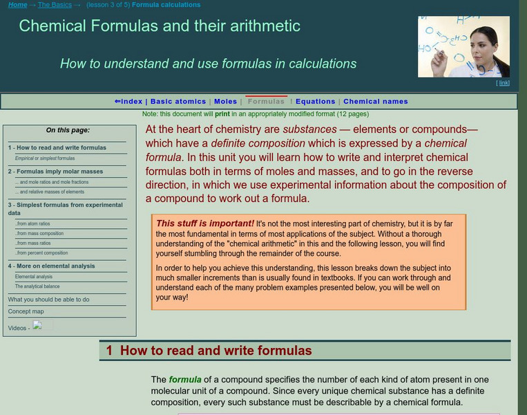 Chem1 Virtual Textbook: Simplest Formulas From Experimental Data Handout Chem1 Virtual Textbook: Simplest Formulas From Experimental Data Handout