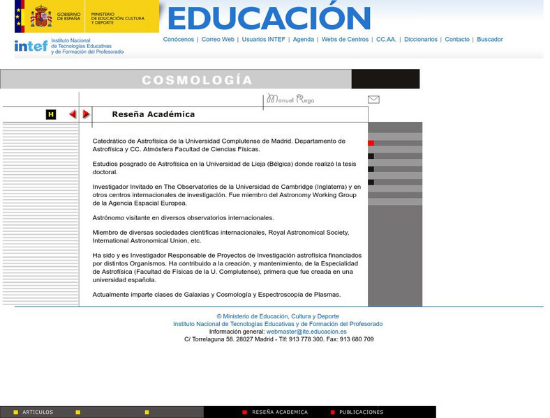 Ministerio De Educacion: Cosmologia Website Ministerio De Educacion: Cosmologia Website
