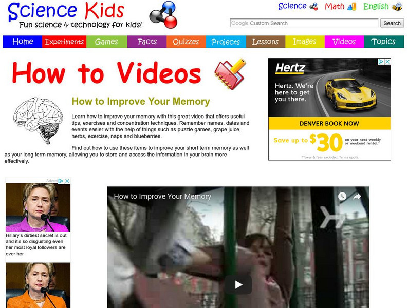 Science Kids: How to Videos: Improve Your Memory Instructional Video
