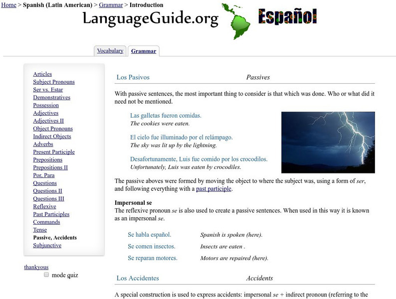 Language Guide: Los Pasivos Unit Plan Language Guide: Los Pasivos Unit Plan