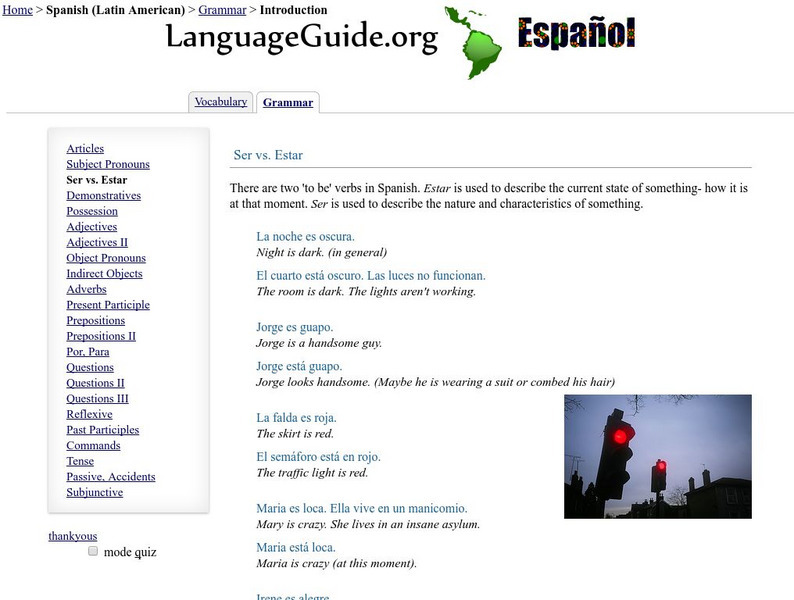 Language Guide: Ser vs. Estar Audio Language Guide: Ser vs. Estar Audio