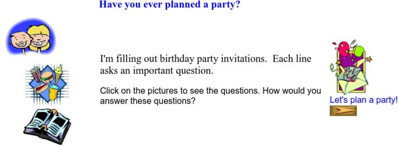 Beacon Learning Center: Arrange a Party Activity Beacon Learning Center: Arrange a Party Activity
