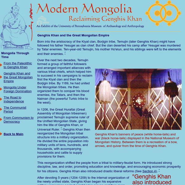 Penn Museum: Modern Mongolia: Reclaiming Genghis Khan Website Penn Museum: Modern Mongolia: Reclaiming Genghis Khan Website