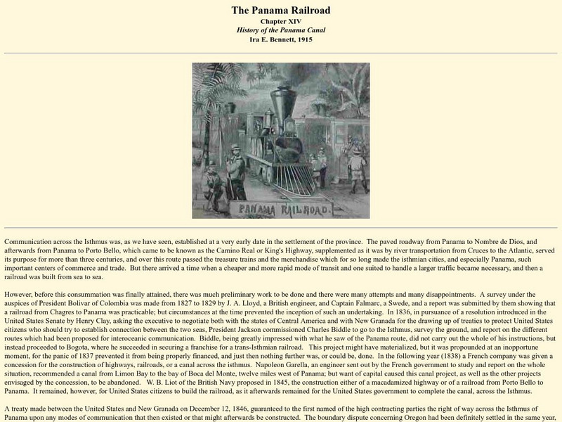The Panama Railroad Article