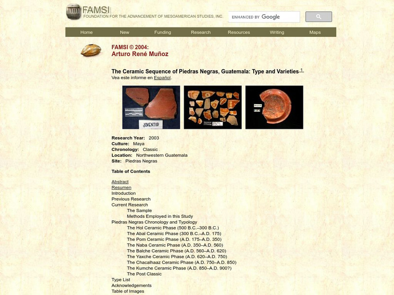 Famsi: Ceramic Sequence of Piedras Negras, Guatemala (2003) Website Famsi: Ceramic Sequence of Piedras Negras, Guatemala (2003) Website