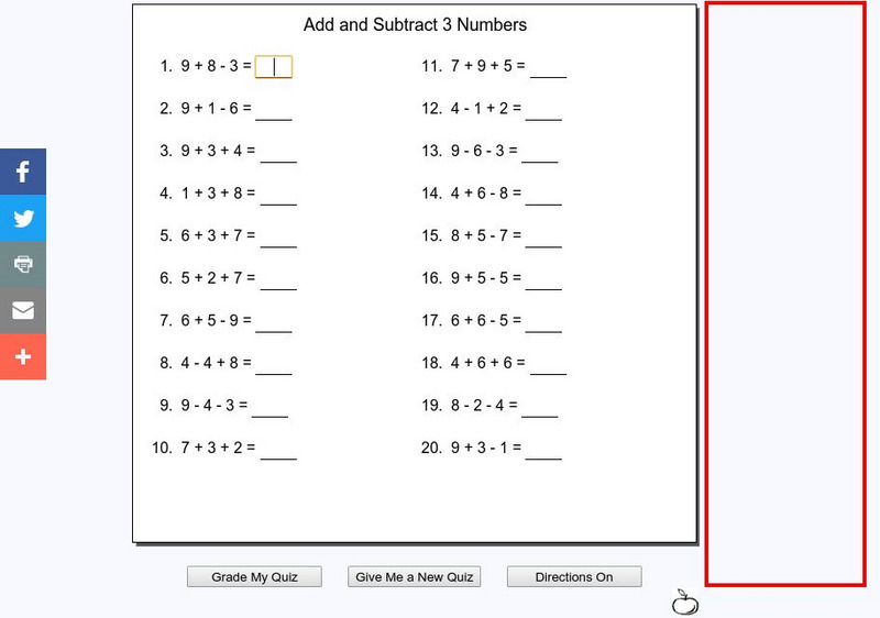 Mr. Martini's Classroom: Three Number Addition and Subtraction Math Quiz Unknown Type Mr. Martini's Classroom: Three Number Addition and Subtraction Math Quiz Unknown Type