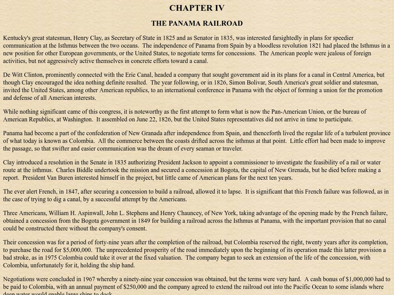 The Americans in Panama: The Panama Railroad Article The Americans in Panama: The Panama Railroad Article