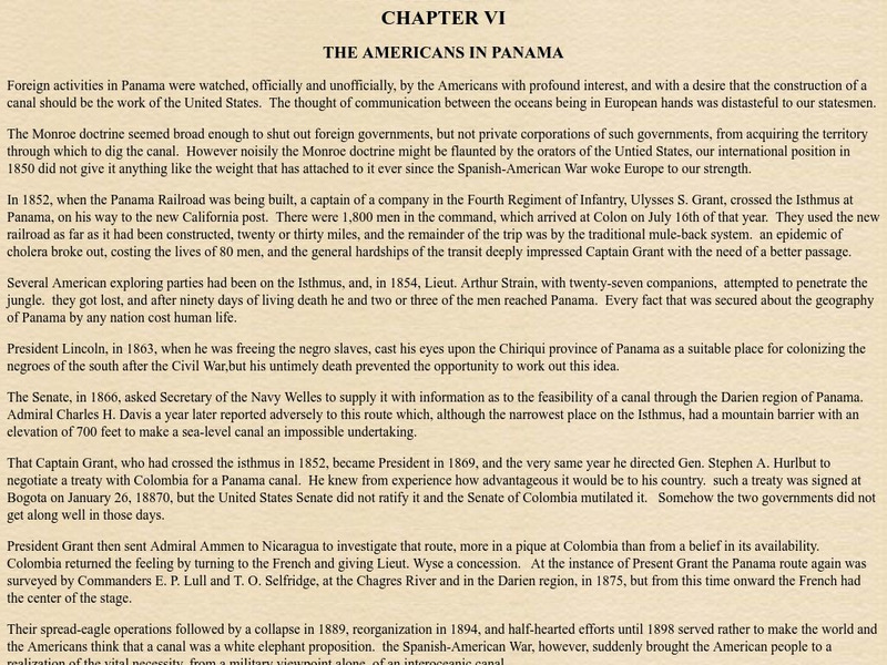 The Americans in Panama: The Americans in Panama Article