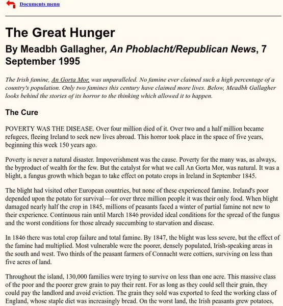 World History Archives: The Great Hunger Article World History Archives: The Great Hunger Article